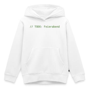 // TODO: Feierabend – Programmierer Shirt - Kinder Premium Organic Hoodie - Weiß - Vorne - AI Model Kid Female (0cm)
