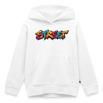 STREET Graffiti Tag: Old School Street Art Feuer! - Kinder Premium Organic Hoodie - Weiß - Vorne - AI Model Kid Female (0cm)
