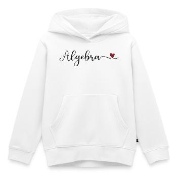 Algebra Schriftzug mit Herz - Kinder Premium Organic Hoodie - Weiß - Vorne - AI Model Kid Female (0cm)