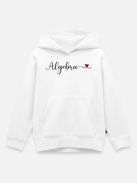 Algebra Schriftzug mit Herz - Kinder Premium Organic Hoodie - Weiß