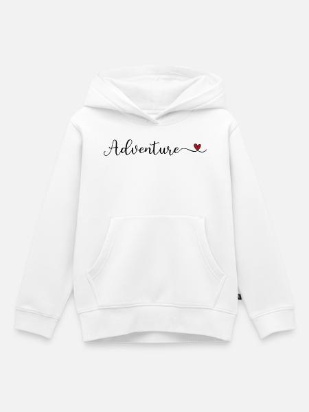 Abenteuertypografie mit Herz - Kinder Premium Organic Hoodie - Weiß