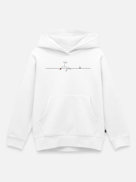 Palme auf Schildkröte Minimalismus Lineart - Kinder Premium Organic Hoodie - Weiß