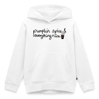 Pumpkin Spice & Everything nice - Herbstdesign - Kinder Premium Organic Hoodie - Weiß - Vorne - AI Model Kid Female (0cm)