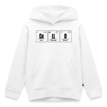 Cello als chemisches Element für Cellisten - Kinder Premium Organic Hoodie - Weiß - Vorne - AI Model Kid Female (0cm)