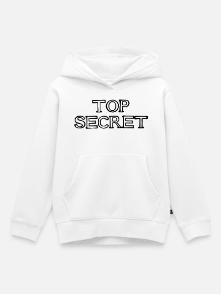 TOP SECRET Schriftzug handgezeichnet - Kinder Premium Organic Hoodie - Weiß