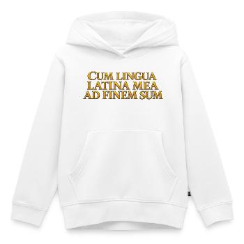Lateinische Goldschrift Aufdruck - Kinder Premium Organic Hoodie - Weiß - Vorne - AI Model Kid Female (0cm)