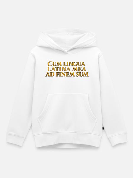 Lateinische Goldschrift Aufdruck - Kinder Premium Organic Hoodie - Weiß
