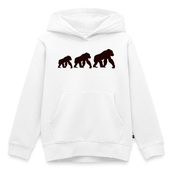 Affen Trio Silhouette - Kinder Premium Organic Hoodie - Weiß - Vorne - AI Model Kid Female (0cm)