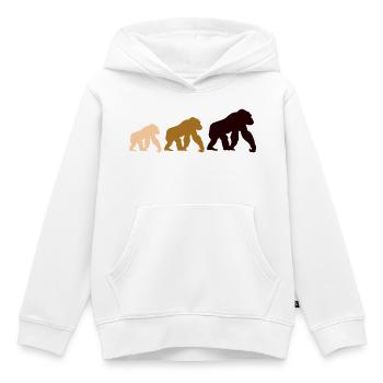 Dreier Gorillas Silhouetten - Kinder Premium Organic Hoodie - Weiß - Vorne - AI Model Kid Female (0cm)
