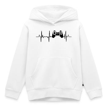 Herzschlag Gaming - Kinder Premium Organic Hoodie - Weiß - Vorne - AI Model Kid Female (0cm)