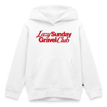 Lazy Sunday Gravel Club Logo - Kinder Premium Organic Hoodie - Weiß - Vorne - AI Model Kid Female (0cm)