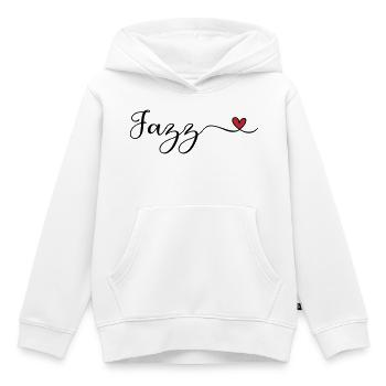 Jazz Heart Typografie - Kinder Premium Organic Hoodie - Weiß - Vorne - AI Model Kid Female (0cm)