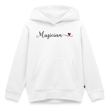 Musikerherz-Typografie - Kinder Premium Organic Hoodie - Weiß - Vorne - AI Model Kid Female (0cm)