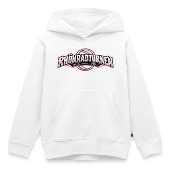 Rhönradturnen Neon Logo - Kinder Premium Organic Hoodie - Weiß - Vorne - AI Model Kid Female (0cm)