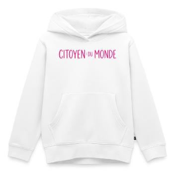 Citoyen du Monde – Globaler Bürger - Kinder Premium Organic Hoodie - Weiß - Vorne - AI Model Kid Female (0cm)