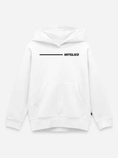 Mitglied Schriftzug Linie Schwarz - Kinder Premium Organic Hoodie - Weiß