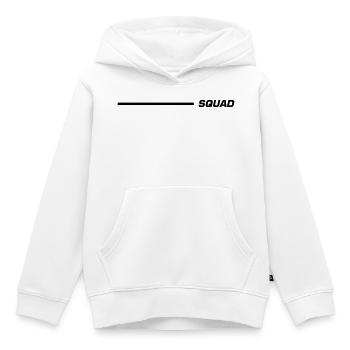 Squad Schriftzug Linie Schwarz - Kinder Premium Organic Hoodie - Weiß - Vorne - AI Model Kid Female (0cm)