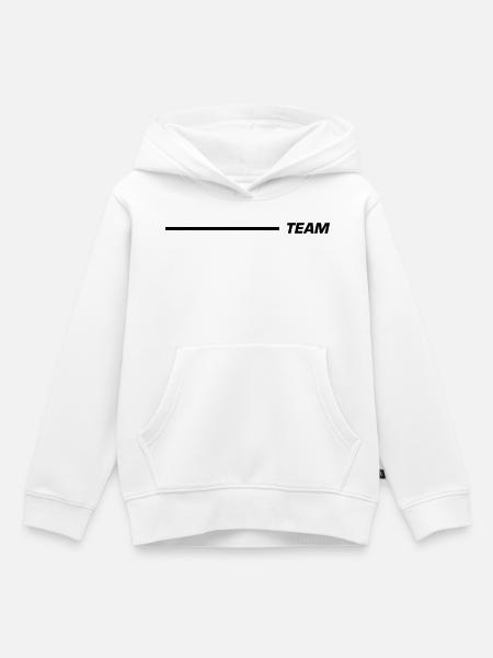 Team Schriftzug Linie Schwarz - Kinder Premium Organic Hoodie - Weiß