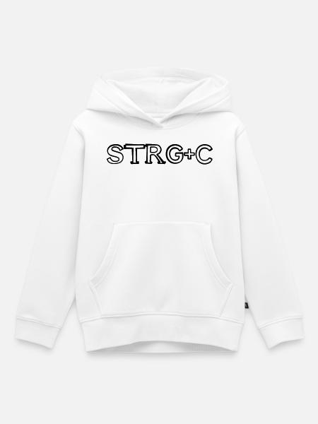 Strg+C Tasten handgezeichnet - Kinder Premium Organic Hoodie - Weiß