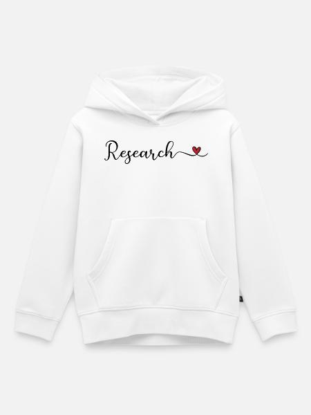 Forschungsherztypografie - Kinder Premium Organic Hoodie - Weiß