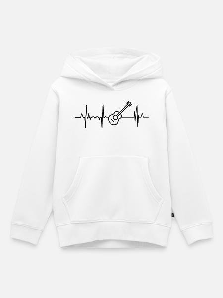 Gitarre Herzlinie - Kinder Premium Organic Hoodie - Weiß