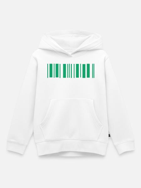 Strichcode - Kinder Premium Organic Hoodie - Weiß