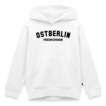 FRIEDRICHSHAIN - Kinder Premium Organic Hoodie - Weiß - Vorne - AI Model Kid Female (0cm)