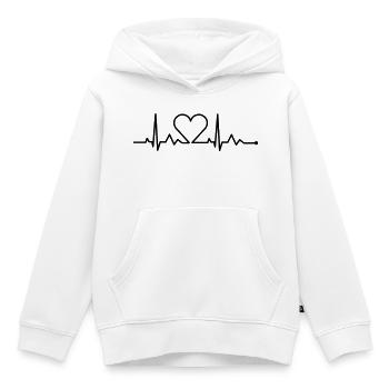 heartbeat - herzschlag - Kinder Premium Organic Hoodie - Weiß - Vorne - AI Model Kid Female (0cm)