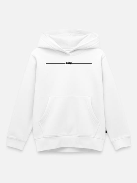 2026 Linie - Kinder Premium Organic Hoodie - Weiß