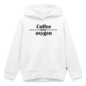 Typographie du café sur l’oxygène - Sweat Premium à capuche enfant bio - blanc - Devant - AI Model Kid Female (0cm)
