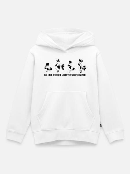 Hühner Spruch - Kinder Premium Organic Hoodie - Weiß