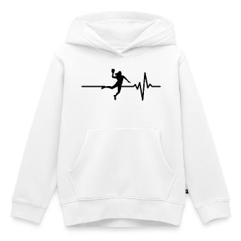 Handball ist mein Leben, Herzschlag, WM, EM, DE - Kinder Premium Organic Hoodie - Weiß - Vorne - AI Model Kid Female (0cm)