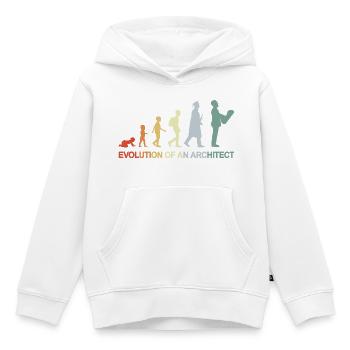 Le développement d’un architecte - Sweat Premium à capuche enfant bio - blanc - Devant - AI Model Kid Female (0cm)