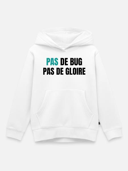 Pas de bug pas de gloire - Kinder Premium Organic Hoodie - Weiß