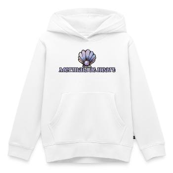 Meerjungfrau im Herzen Muschel-Emblem - Kinder Premium Organic Hoodie - Weiß - Vorne - AI Model Kid Female (0cm)