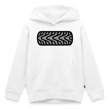 Motorcycle Tire Tread Graphic - Kids Premium Organic Hoodie - white - Front - AI Model Kid Female (0cm)