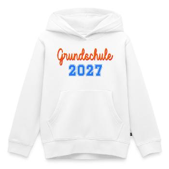 Einschulung Grundschule 2027 - Kinder Premium Organic Hoodie - Weiß - Vorne - AI Model Kid Female (0cm)