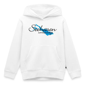 Seehasen vom Bodensee unterwegs - Kinder Premium Organic Hoodie - Weiß - Vorne - AI Model Kid Female (0cm)