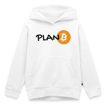 plan B - bitcoin Plan Bitcoin - Hoodl - Kids Premium Organic Hoodie - white - Front - AI Model Kid Female (0cm)