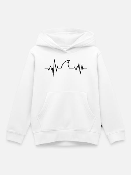 Herzschlag Haifischflosse - Kinder Premium Organic Hoodie - Weiß