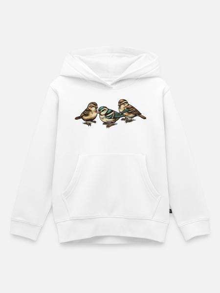 Drei kleine Vögelchen - Kinder Premium Organic Hoodie - Weiß