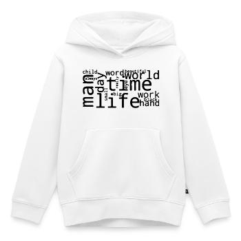 Stilisierte häufige englische Wortwolke - Kinder Premium Organic Hoodie - Weiß - Vorne - AI Model Kid Female (0cm)