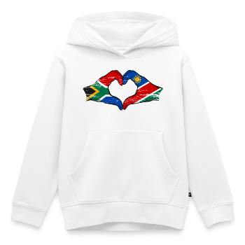 Südafrika Namibia Flagge Herz used - Kinder Premium Organic Hoodie - Weiß - Vorne - AI Model Kid Female (0cm)