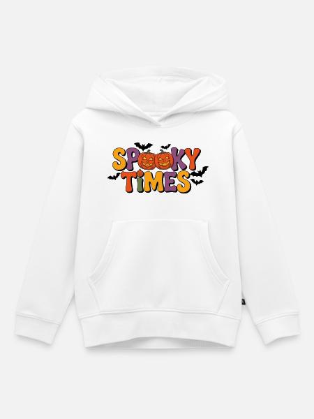 Spooky Times Halloween Pumpkins - Kinder Premium Organic Hoodie - Weiß