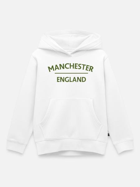 Manchester – England Lyric Design - Kinder Premium Organic Hoodie - Weiß