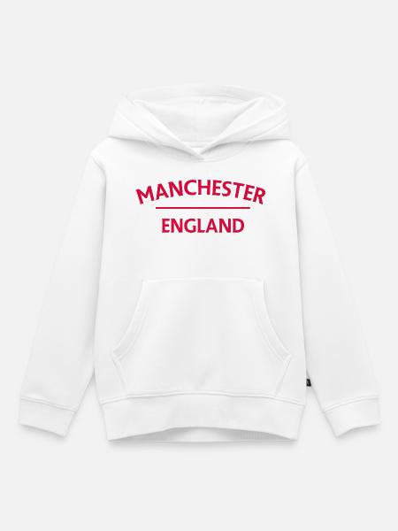 Manchester – England Lyric Design - Kinder Premium Organic Hoodie - Weiß