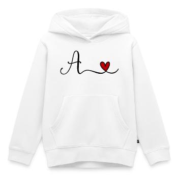 A - Sweat Premium à capuche enfant bio - blanc - Devant - AI Model Kid Female (0cm)