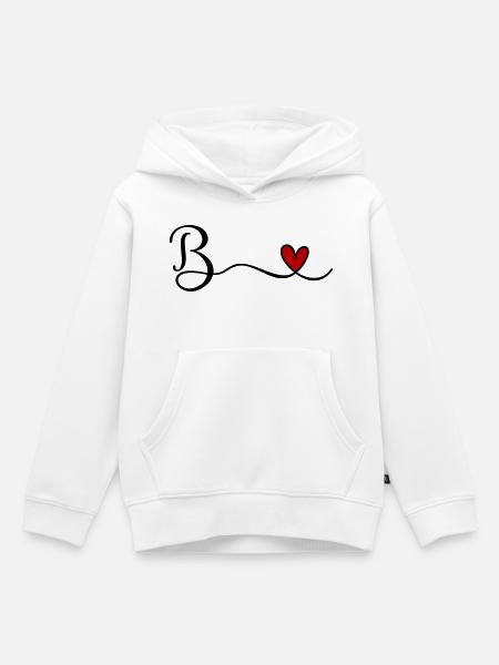 B - Kinder Premium Organic Hoodie - Weiß