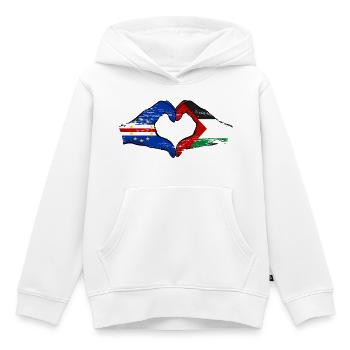 Kap Verde Palaestina Flagge Hände Herzform used - Kinder Premium Organic Hoodie - Weiß - Vorne - AI Model Kid Female (0cm)