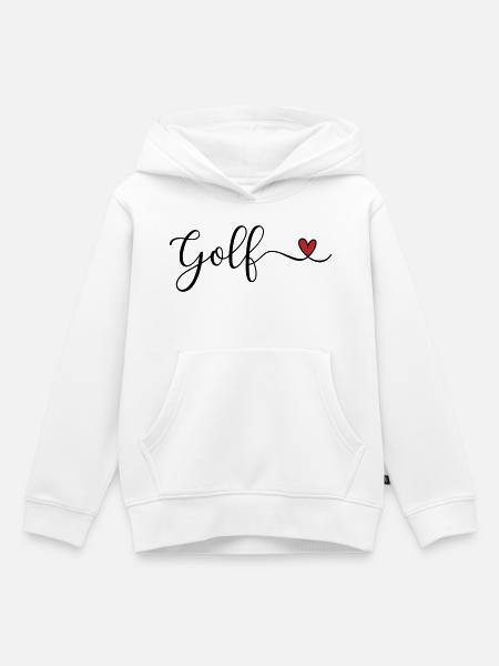 Golf Design mit Herz - Kinder Premium Organic Hoodie - Weiß